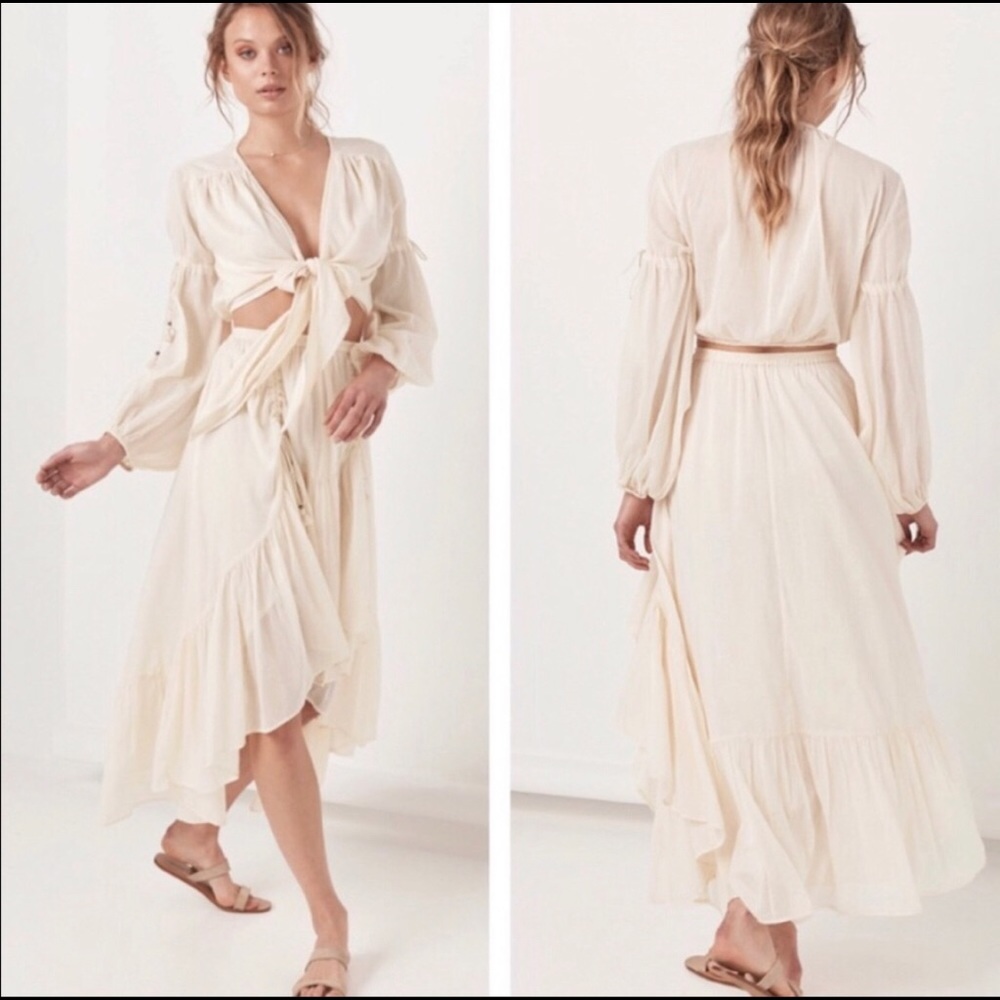 SPELL and the Gypsy Organic Seashell Runched Skirt (S) NWOT